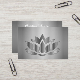 Silver elegant mandala business card