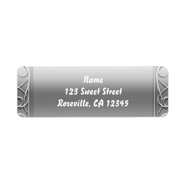 Silver Elegant Modern Wedding Address Labels (Front)