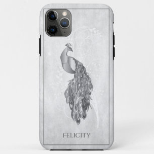 Silver Elegant Peacock Case-Mate iPhone Case