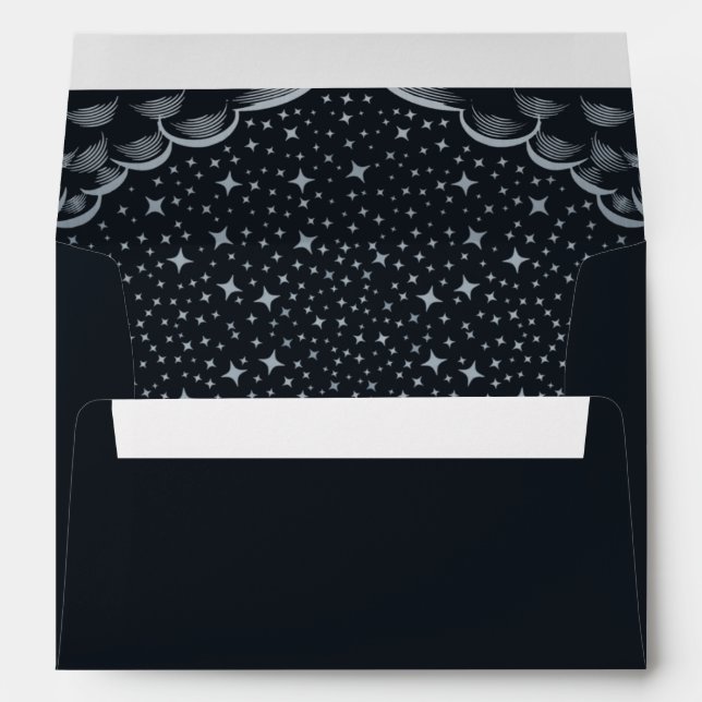 Silver Elegant Tarot Card Wedding Envelope (Back (Bottom))