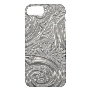 Silver elegant victorian art nouveau embossed look Case-Mate iPhone case