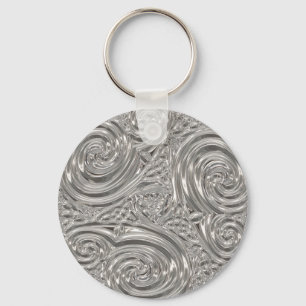 Silver elegant victorian art nouveau key ring