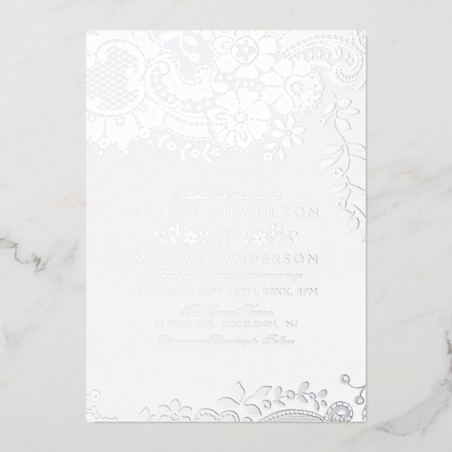 Silver elegant vintage lace wedding (Front)
