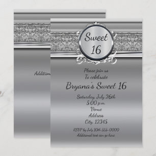 Silver Elegant with Emblem Any Event Invitations