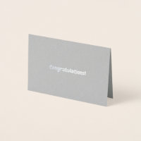 Silver Embossed Congratulations card