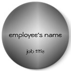 Silver Employee Name Tag Button
