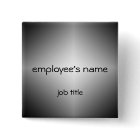 Silver Employee Name Tag Button
