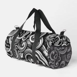 Silver Energy Swirls Duffle Bag