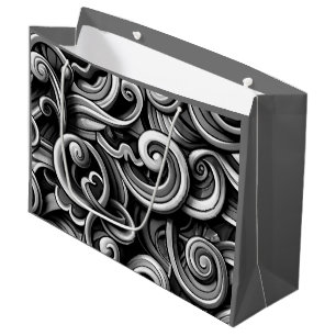 Silver Energy Swirls Large Gift Bag
