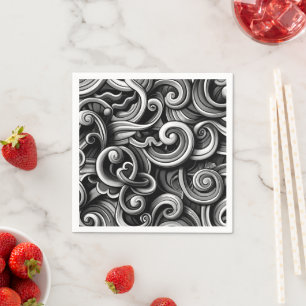 Silver Energy Swirls Napkin