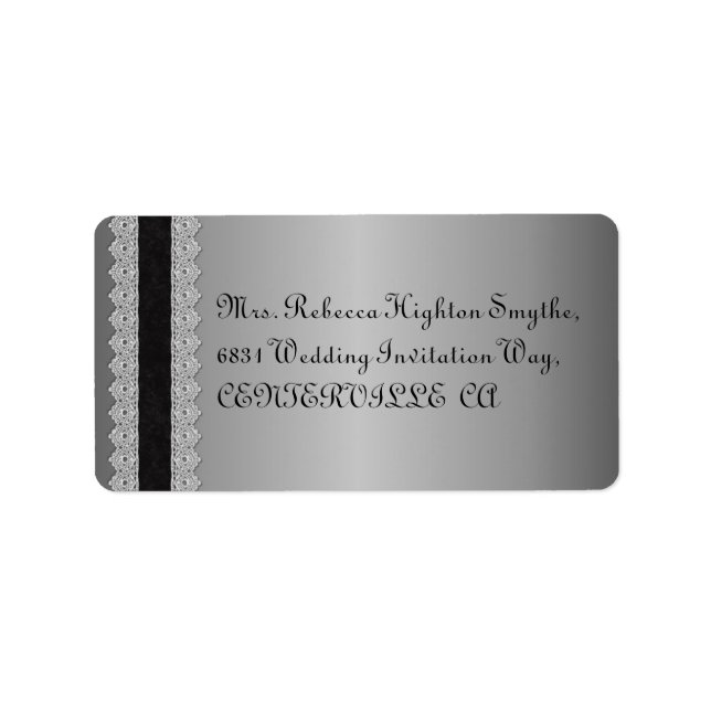 Silver Engraved Look Wedding Label (Front)