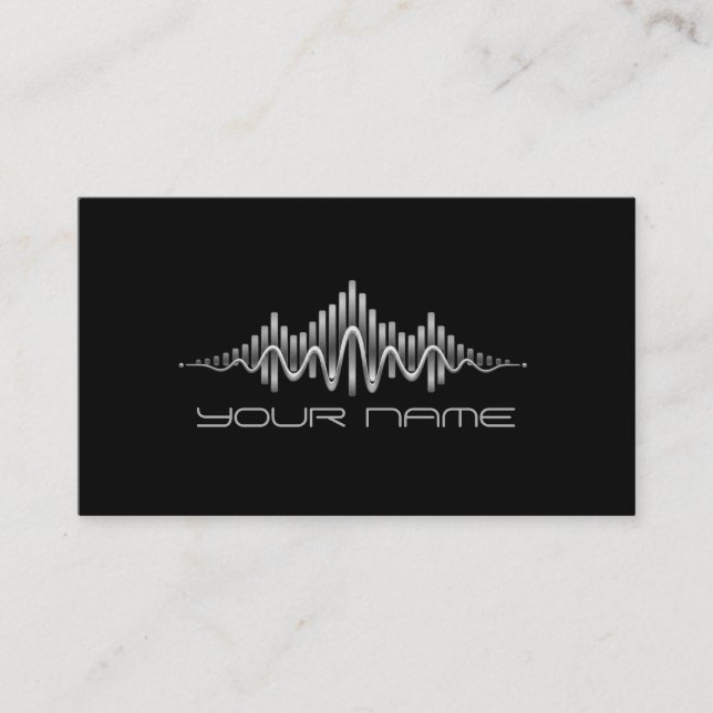 Silver Equalizer DJ  Business Card (Front)