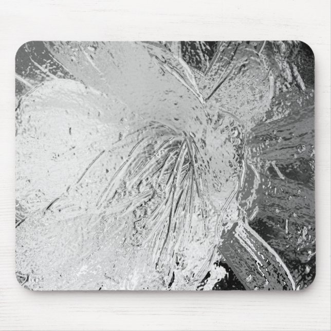 Silver Etched Cactus Flower Mouse Pad (Front)