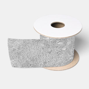 Silver Etched Hibiscus, Satin Ribbon