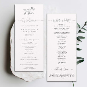 Silver Eucalyptus Elegant Formal Wedding Program