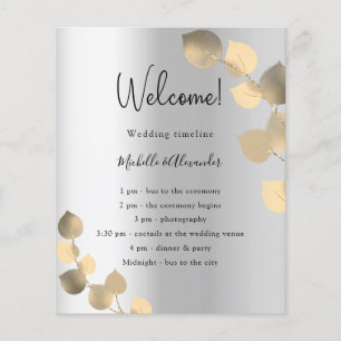 Silver eucalyptus golden wedding program