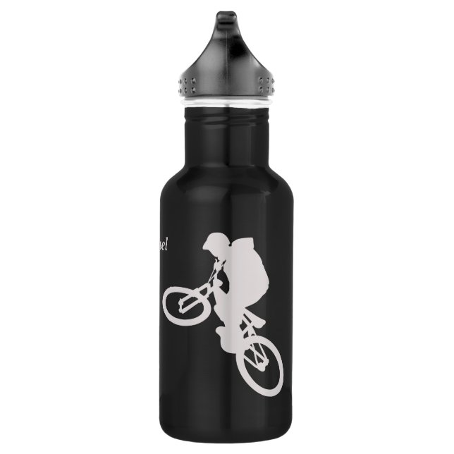 Silver Extreme Cyclist Personalised 532 Ml Water Bottle (Right)