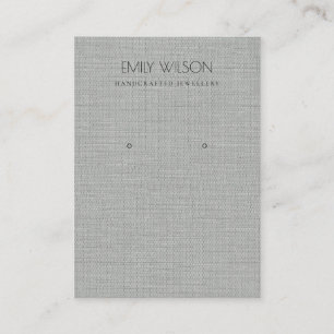 SILVER FABRIC FOIL CANE TEXTURE EARRING DISPLAY BUSINESS CARD