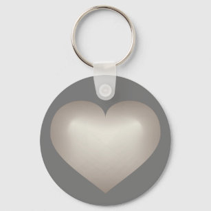 Silver Fade Heart Key Ring