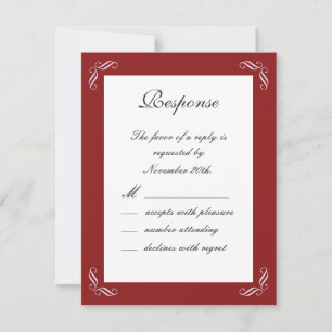 Silver Fairy Tale RSVP (red) Card