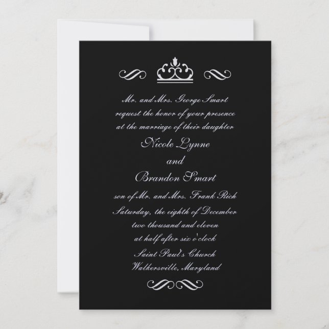 Silver Fairy Tale Wedding Invitation (Front)
