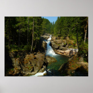 Silver Falls at Mount Rainier National Park Poster