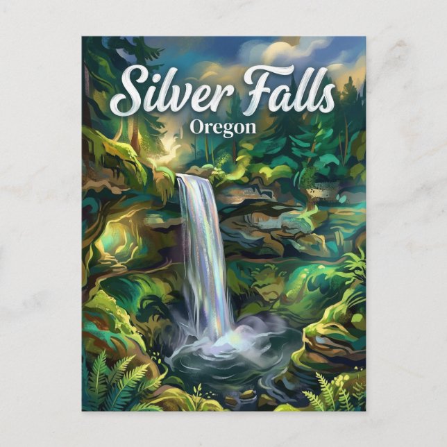 Silver Falls Oregon Postcard (Front)