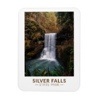 Silver Falls State Park Oregon Watercolor Vintage 