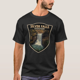 Silver Falls State Park Oregon Watercolor Vintage  T-Shirt