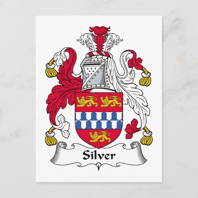 Silver Family Crest Postcard (Front)