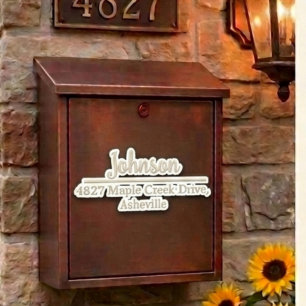 Silver Family Name & Address Mailbox Personalised