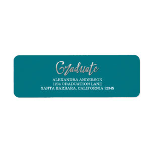 Silver Faux Foil Graduation Address Labels