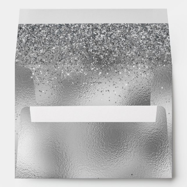 Silver Faux Glitter Envelope (Back (Bottom))