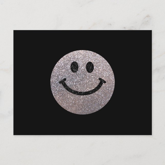 Silver faux glitter face postcard (Front)