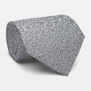 Silver Faux Glitter + Silk Luxury Gentleman's Tie