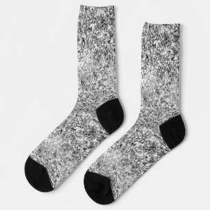 Silver Faux Glitter Socks