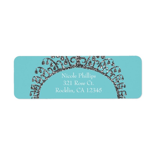 Silver Faux Glitter Tiara Crown Party Invitation (Front)