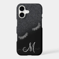 Silver Faux Lashes Black Glitter Ombre
