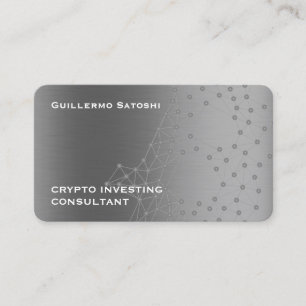 Silver faux metallic texture crypto business card