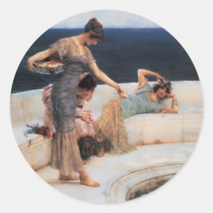 Silver Favourites by Lawrence Alma-Tadema Classic Round Sticker