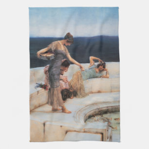 Silver Favourites by Lawrence Alma-Tadema Tea Towel