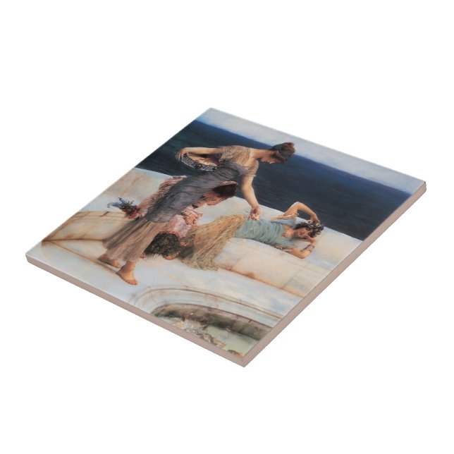 Silver Favourites by Lawrence Alma-Tadema Tile (Side)
