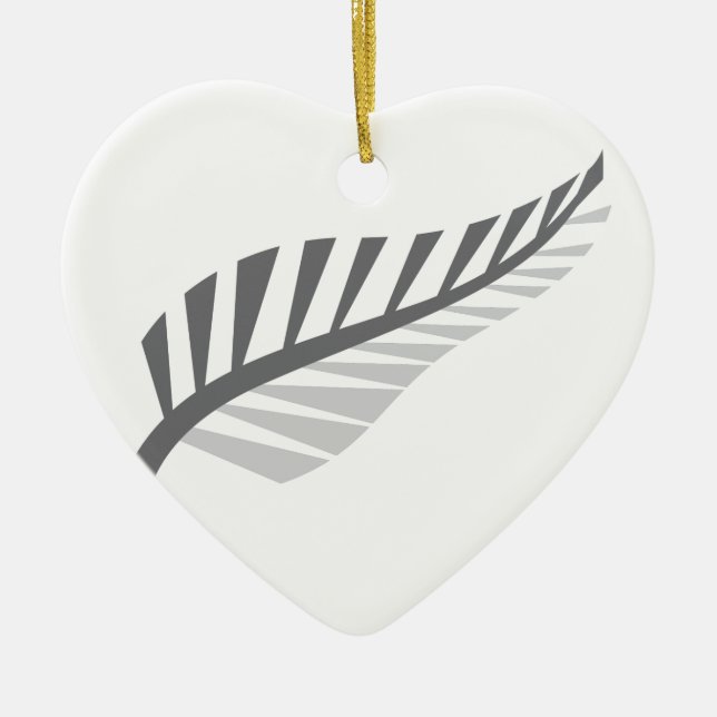 Silver Fern Awesome New Zealand image Ceramic Tree Decoration (Front)