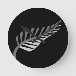 Silver Fern Awesome New Zealand image Round Clock