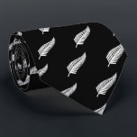 Silver fern flag (NZ) Tie<br><div class="desc">The silver fern motif is associated with New Zealand,  and a silver fern flag may be used as an unofficial flag of New Zealand, 

Image attribution: By Bamse - Own work,  CC BY-SA 3.0,  https://commons.wikimedia.org/w/index.php?curid=5160357</div>