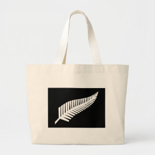 Silver Fern Flag of New Zealand Large Tote Bag