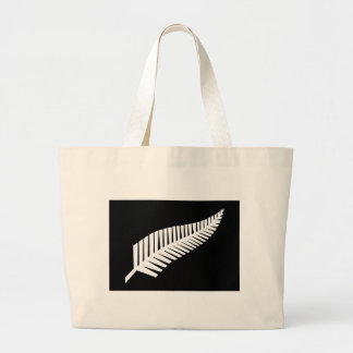 Silver Fern Flag of New Zealand Large Tote Bag