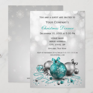 silver Festive Corporate Christmas party Invite