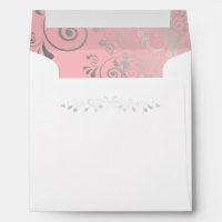 Silver Filigree Frills on Pink Square Wedding