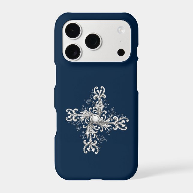 Silver Filigree Pearl Quatrefoil (Back)